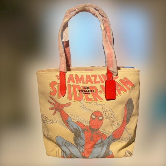 ❗️LAST ONE❗️COACH Spider-Man Canvas Tote Bag - Picture 12 of 14